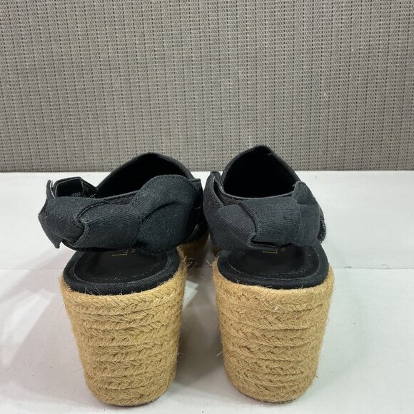 Lauren Ralph Lauren Black Woven Helma Espadrille Wedge Heels Women's Size 8 - Picture 8 of 9